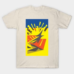 abstract: blue orange yellow T-Shirt